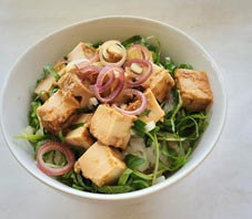 プロティーン味噌漬け豆腐と香味野菜丼